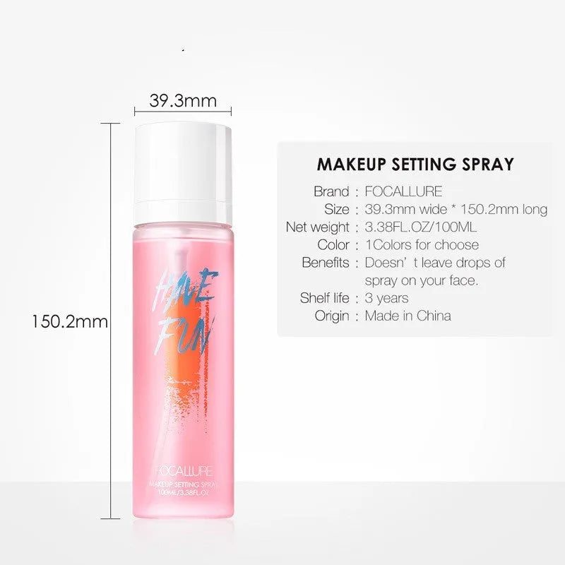 Pink 100ml makeup mist spray bottle for long lasting smear-proof makeup setting