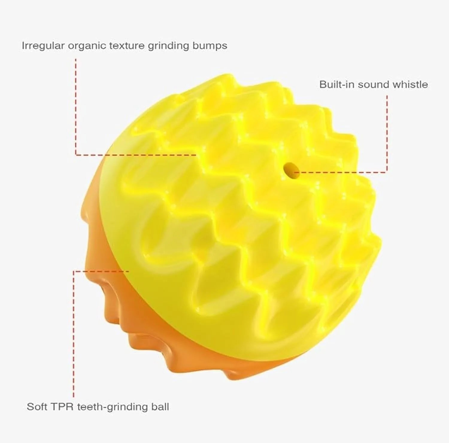 Blue or orange durable rubber squeaky dog ball with spiky texture for teeth cleaning and floating fetch play