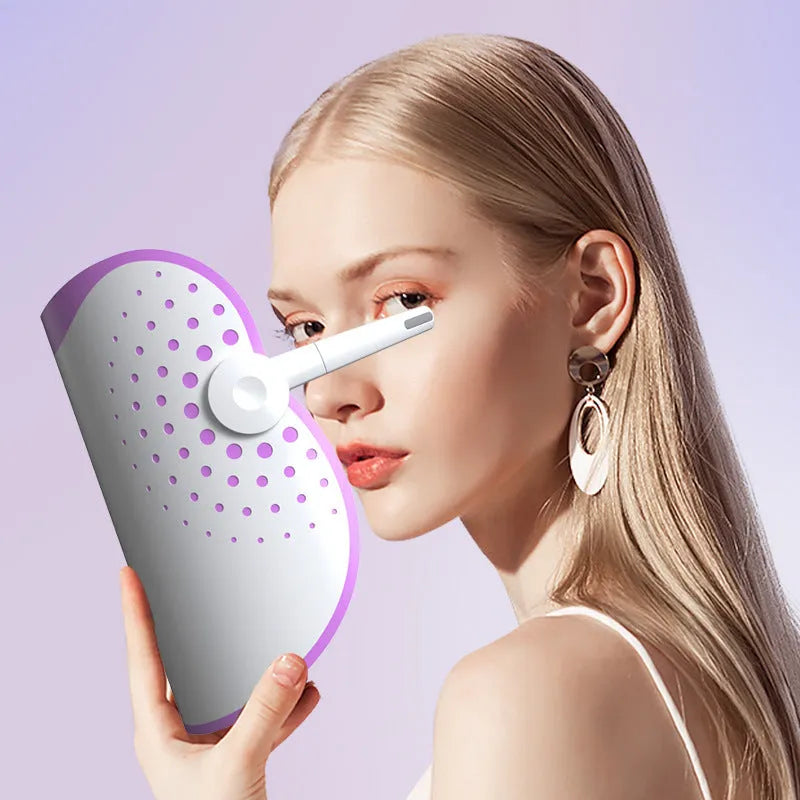 White and purple IPL photon beauty mask device for home facial light therapy.
