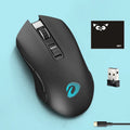Lightweight wireless wired game mouse with USB connector and mouse pad in green colour