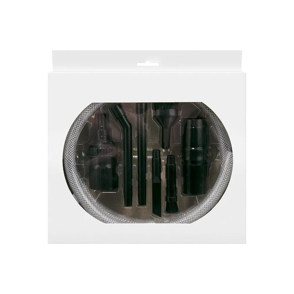 Eight-piece vacuum cleaner suction head accessory set for small area cleaning