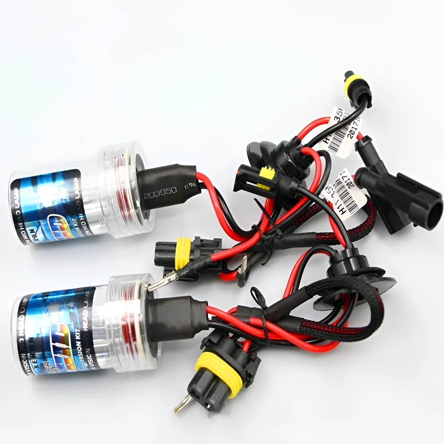 Automotive xenon replacement bulb for H1 H3 H7 H8 H9 H11 9005 9006 9012 headlights, 35W 12V.