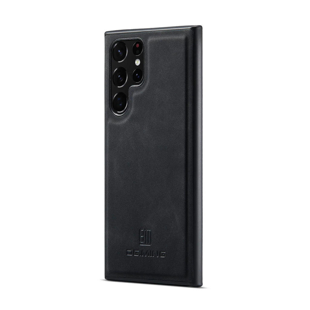 Magnetic card holder 2-in-1 wireless charging case for Samsung Galaxy in black with magnetic slot on back