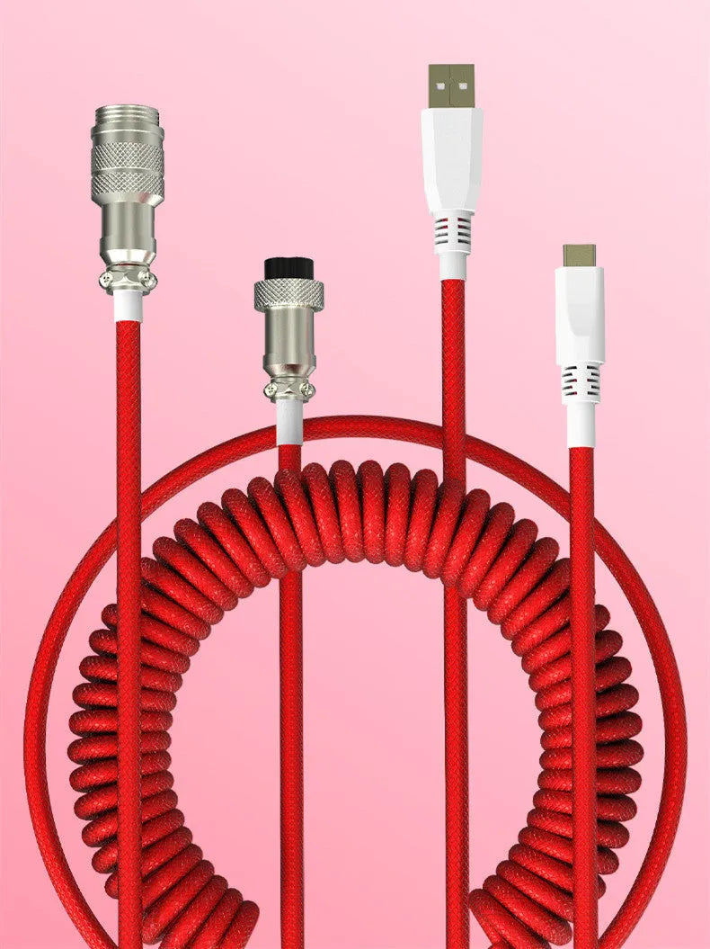 Type-C detachable mechanical keyboard navigation cable in multiple colours with USB connection