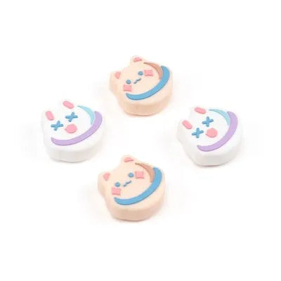 Silicone animal cartoon key button cap in design Big Face Cat on a keyring