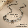 Stainless steel geometric chain necklace with 18K gold plating in gold or steel colour options