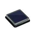 Solar floor tile lamp with aluminium body and glass shade on outdoor staircase for courtyard decoration