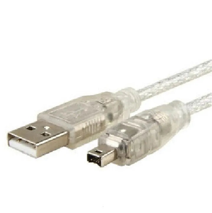 Transparent white USB-A to 4-pin data cable 1 metre length for computer peripherals