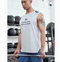 Men's loose-fitting ice silk mesh sports vest in black, blue, grey, or white colours