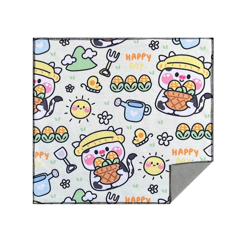Colourful cartoon animal print nylon cosmetic bag in large, medium, and small sizes.