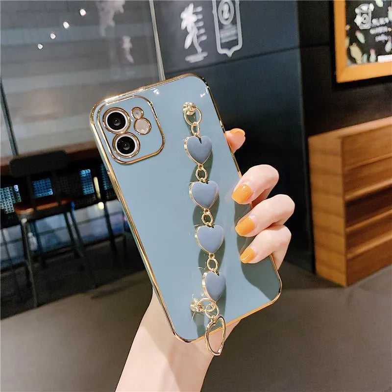 Samsung silicone phone case with matching bracelet in solid colour options