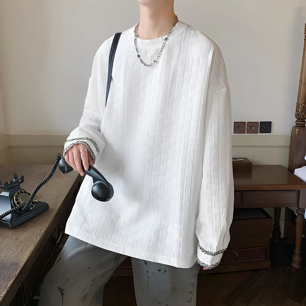 Men's solid colour polyester fibre blend sweatshirt in black, front view, Asian sizes S to 4XL available.