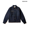 Men's raw pulp colour Japanese-style loose cotton jacket with patch pockets and straight hem.