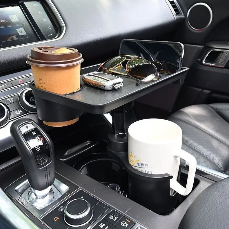 Black car dinner plate tray cup holder for central control cup position