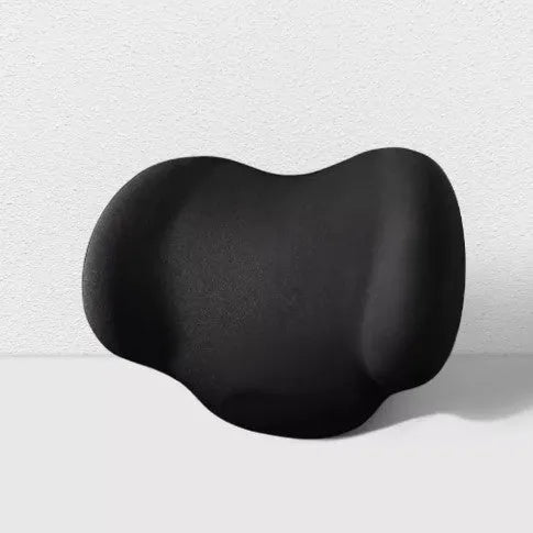 Memory cotton car headrest cushion and separate back cushion set in black, green, grey, and pink colours.