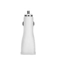 White QC2.0 single port USB car charger for fast charging smartphones and tablets in vehicles.