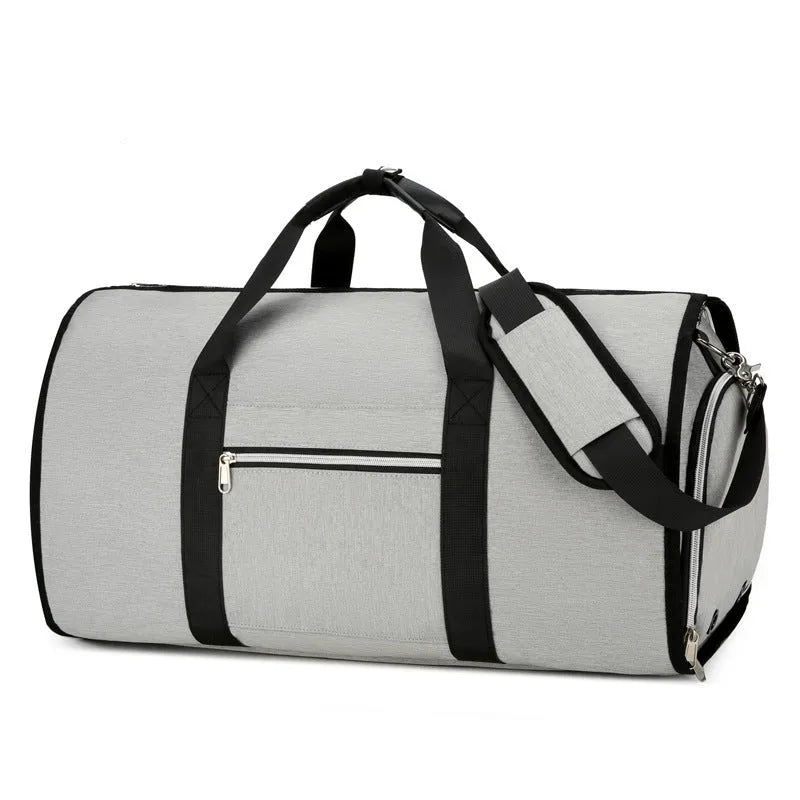 Oxford cloth multipurpose storage bag showing dry wet separation compartments and expansion feature