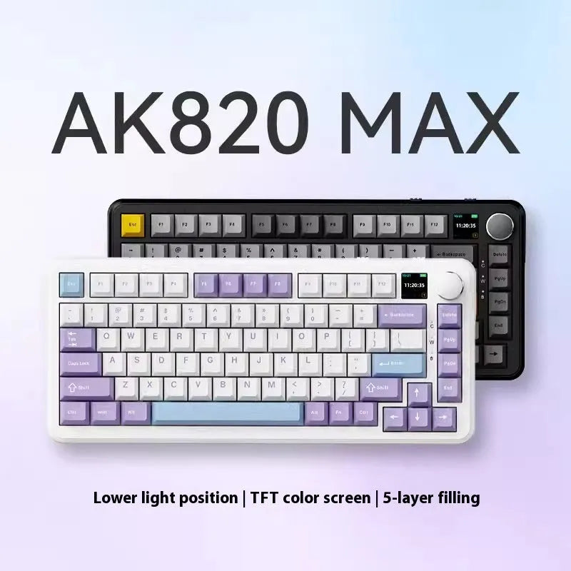 Black, grey and yellow wireless mechanical keyboard with hot-swap sockets and three connection modes
