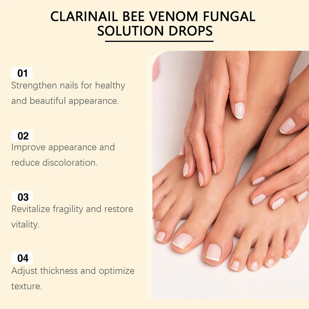50ml bottle of nail care solution with bee venom and peppermint oil for fungal nail treatment