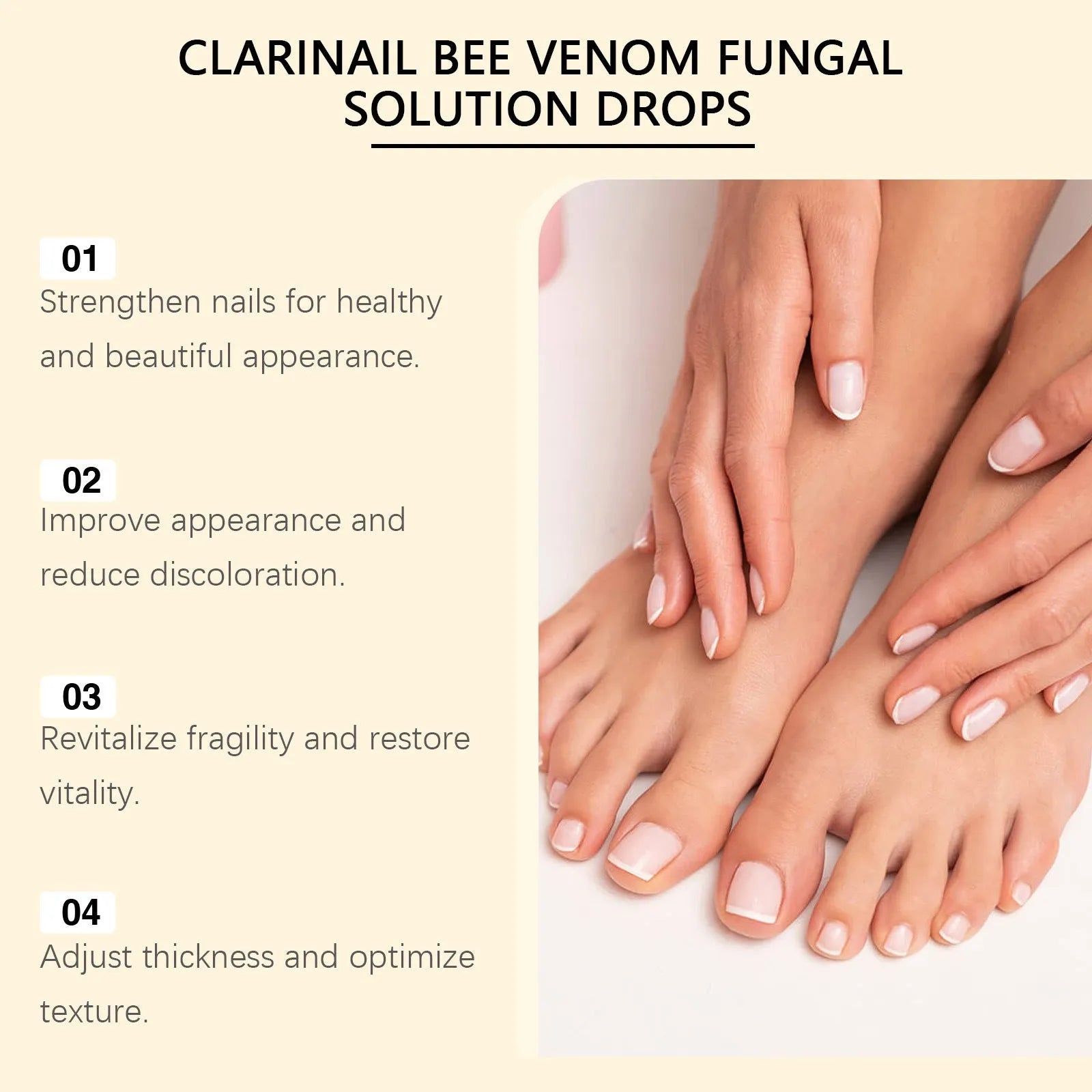 50ml bottle of nail care solution with bee venom and peppermint oil for fungal nail treatment