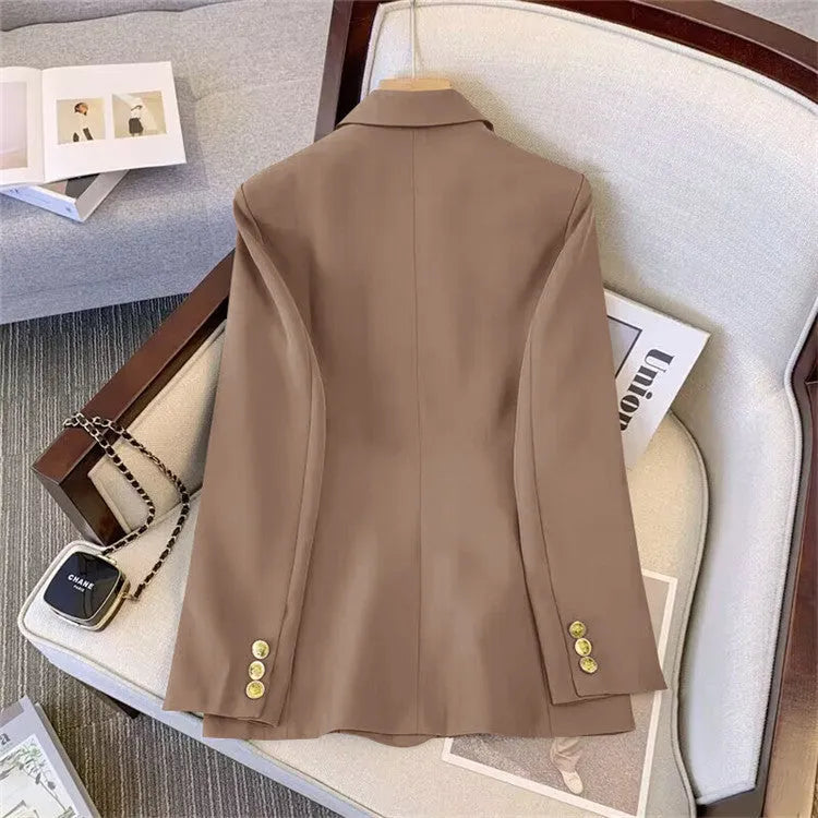 Women's loose fit polyester blouse in black, a slimming top for commute wear.