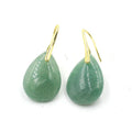 Geometric crystal water drop earrings in various colours with electroplated metal finish