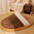 Blue and brown dog nest sleeping bed with removable cover for small medium dogs