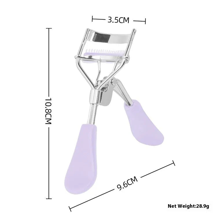 A4 manual eyelash curler with silicone comb in carbon steel and ABS construction