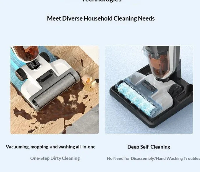 Three-in-one floor washing machine with mopping and suction basic style 890mL capacity