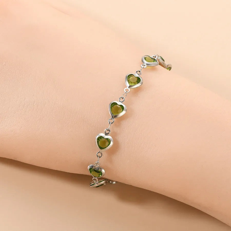 Devil's Eye geometric heart bracelet in stainless steel with electroplated colourful finish