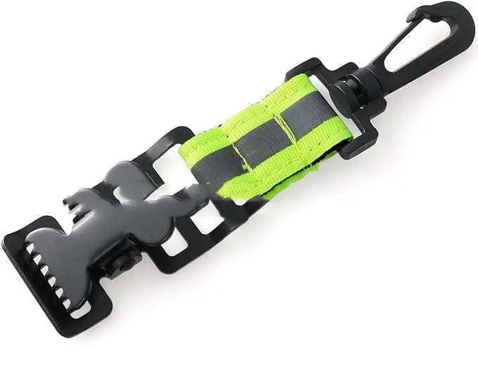 Fluorescent green S-size safety clip with metal buckle for fireman gloves