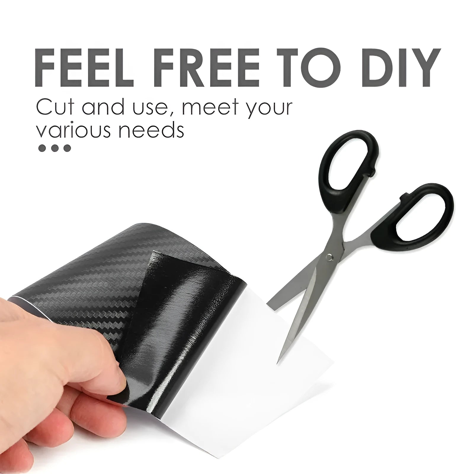 Matte carbon fibre adhesive protection roll for car door sills in multiple width options