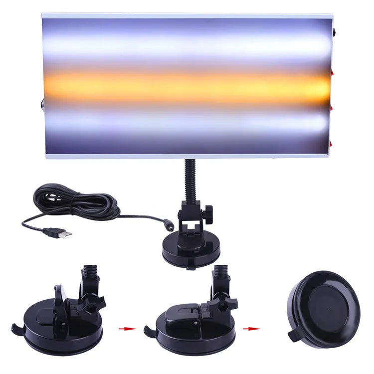 White car dent repair detector kit with concave inspection light