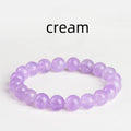 Lavender amethyst crystal bracelet with water ripple geometric design on round beads in multiple size options