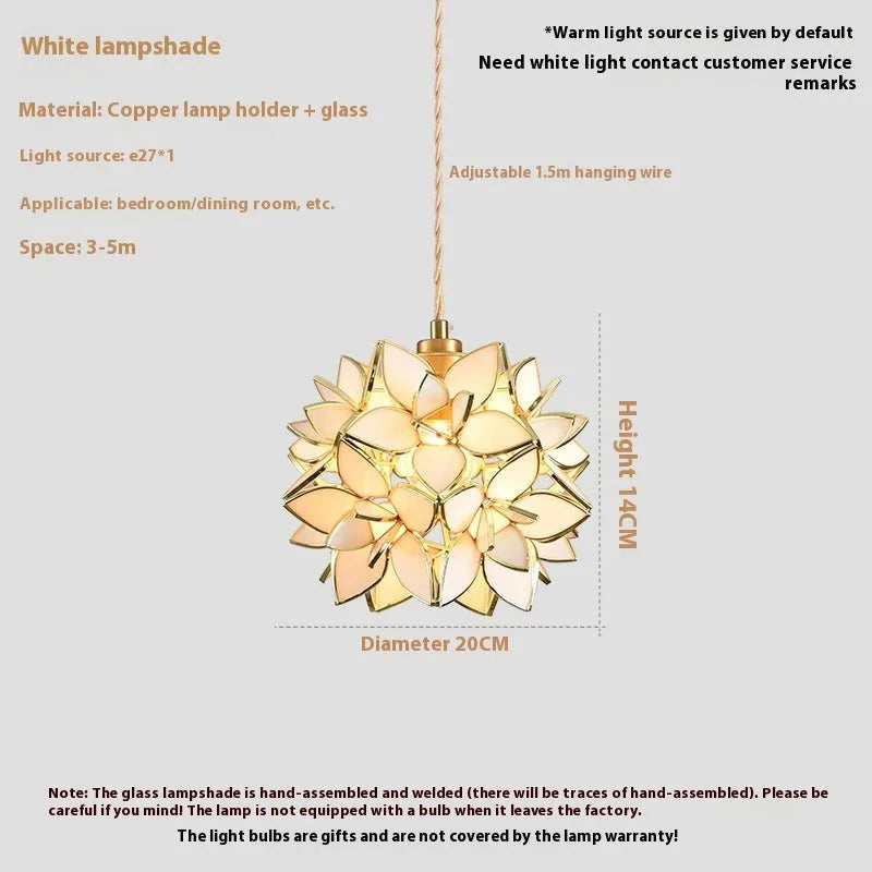 Copper and stained glass hanging line chandelier with adjustable cable for ceiling installation