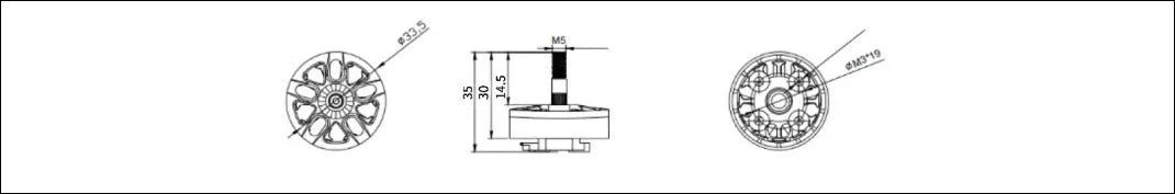 Multi-axis flight model motor with metal construction and three KV specification options