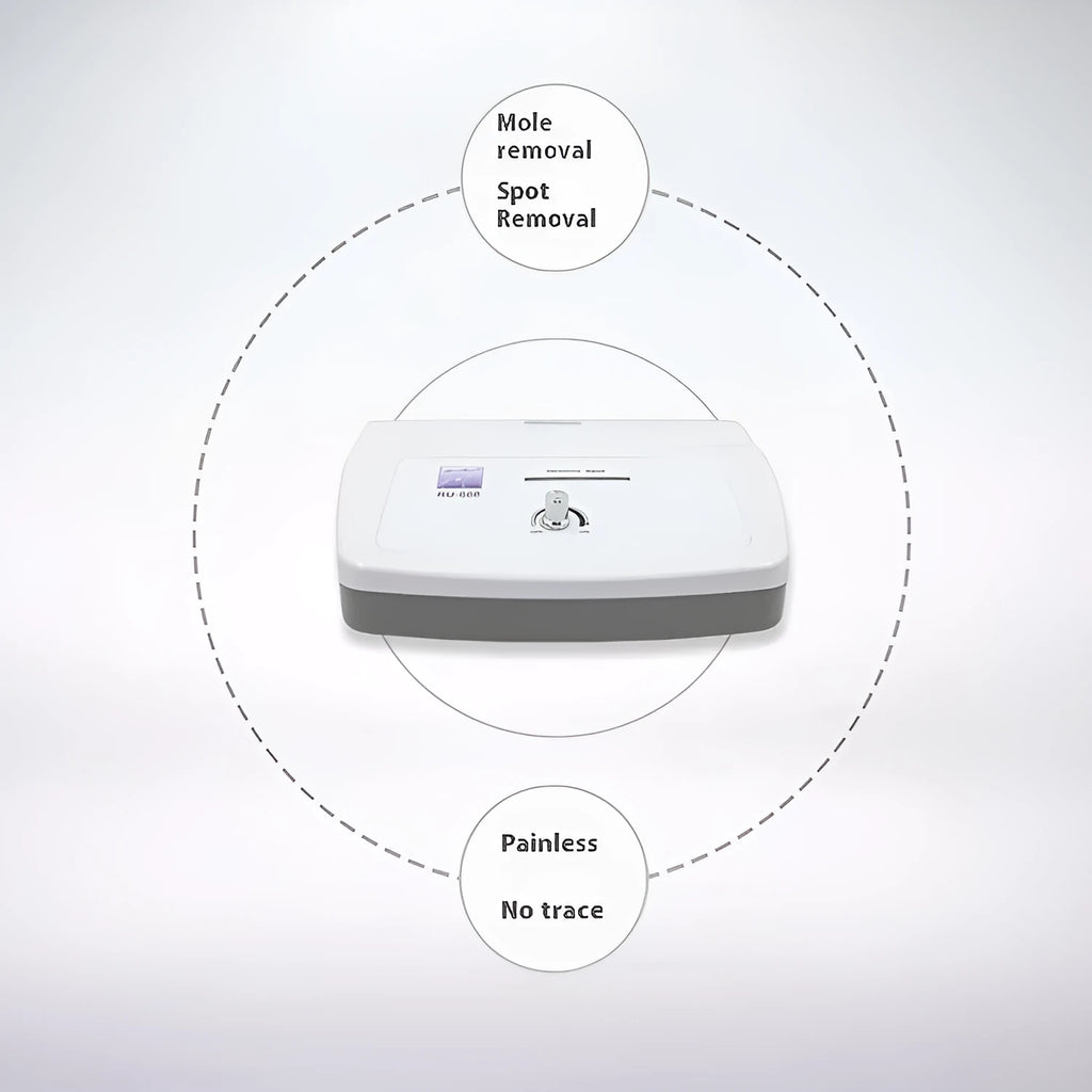 White electronic beauty instrument for professional spot and mole removal treatments in beauty salons