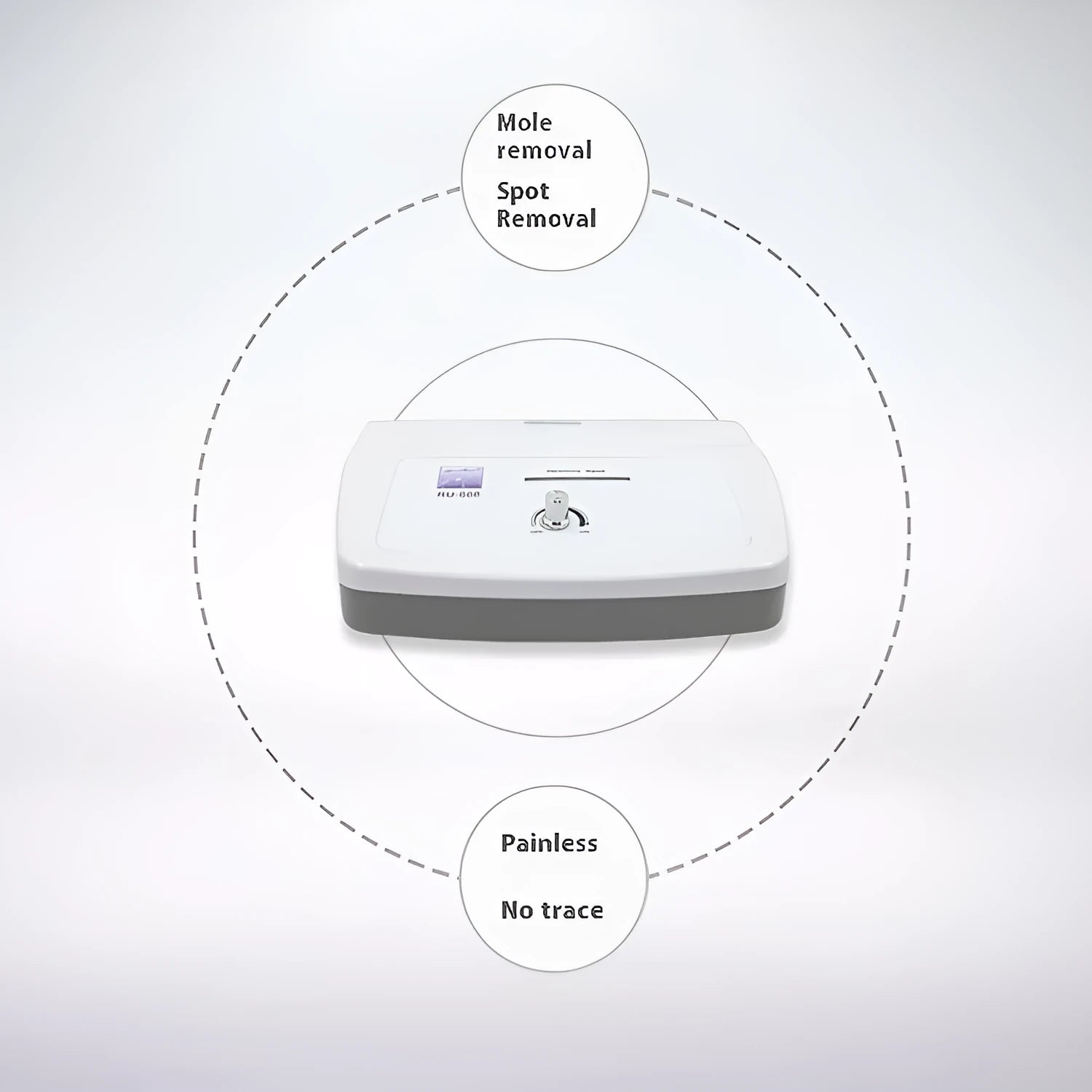 White electronic beauty instrument for professional spot and mole removal treatments in beauty salons