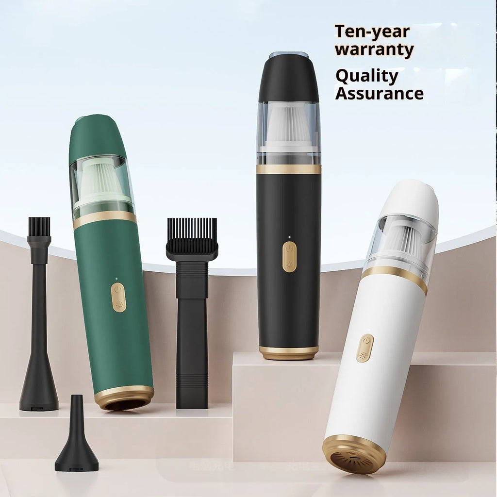 Car handheld vacuum cleaner with 5300pa suction and blowing dual-purpose, cordless charging design, available in black white green colours