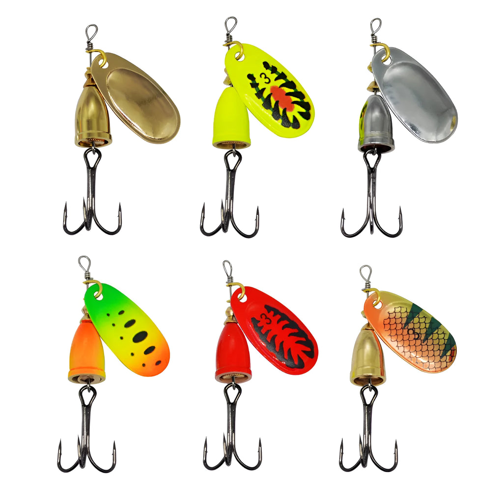 Composite rotating sequins copper bell metal fishing lure in seven colour options