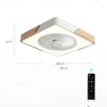 Modern minimalist black wrought iron ceiling fan with LED light and round shade, 500mm diameter, for living room use