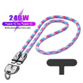 Cherry Blossom rechargeable phone lanyard data cable two-in-one Type-C nylon 1.2m