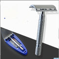 Metal double edged safety razor with 80mm handle and storage box