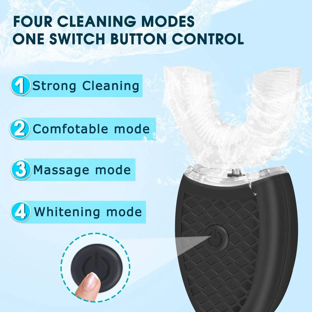 U-shaped electric toothbrush with IPX7 waterproof and USB cable for children and adults