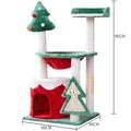 Cat scratch integrated toy made from density plate with Christmas colour matching in Sd1 finish