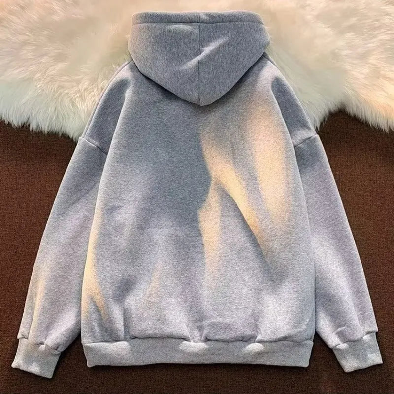 Fashion letters printed hoodie men casual cotton top dark gray