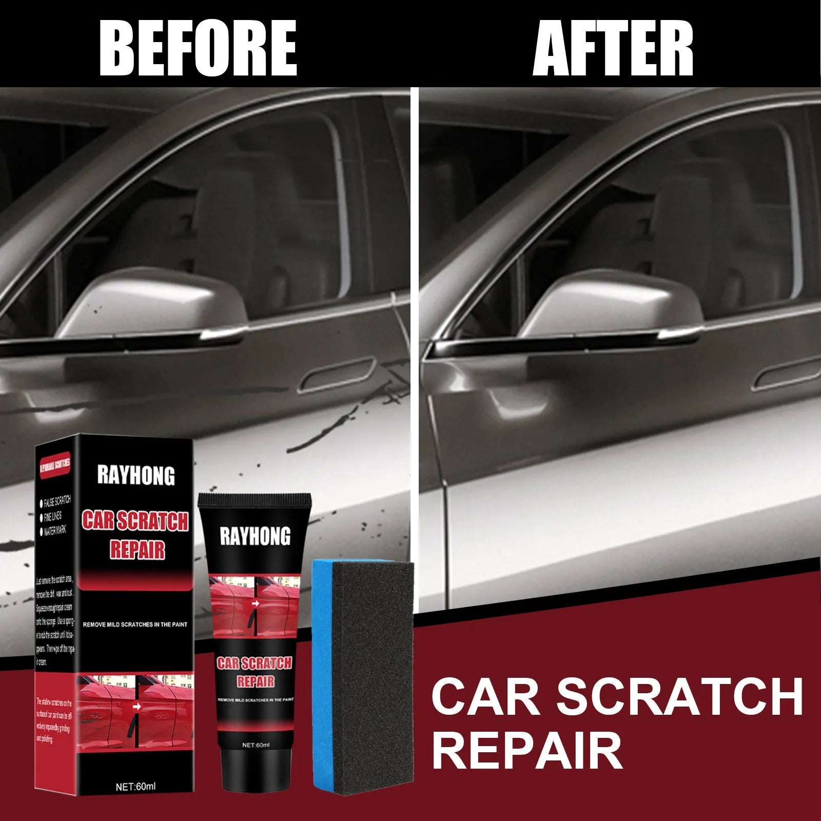 60ml car scratch repair wax bottle for automotive paint surface maintenance