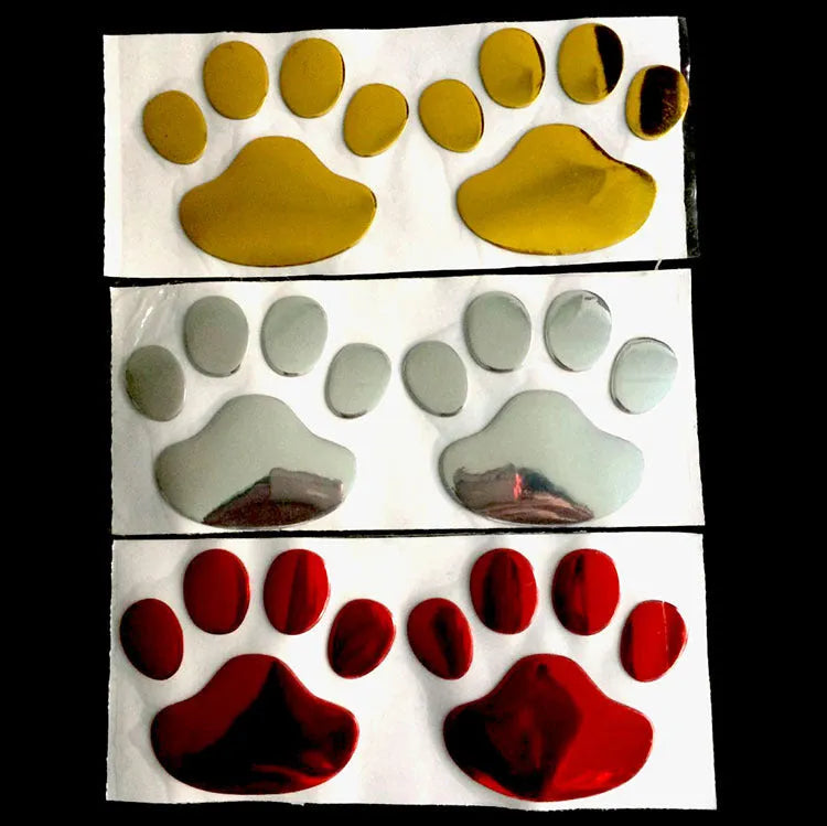 7cm dog footprint PVC car sticker with hand-shaped brush texture for bumper scratch concealment