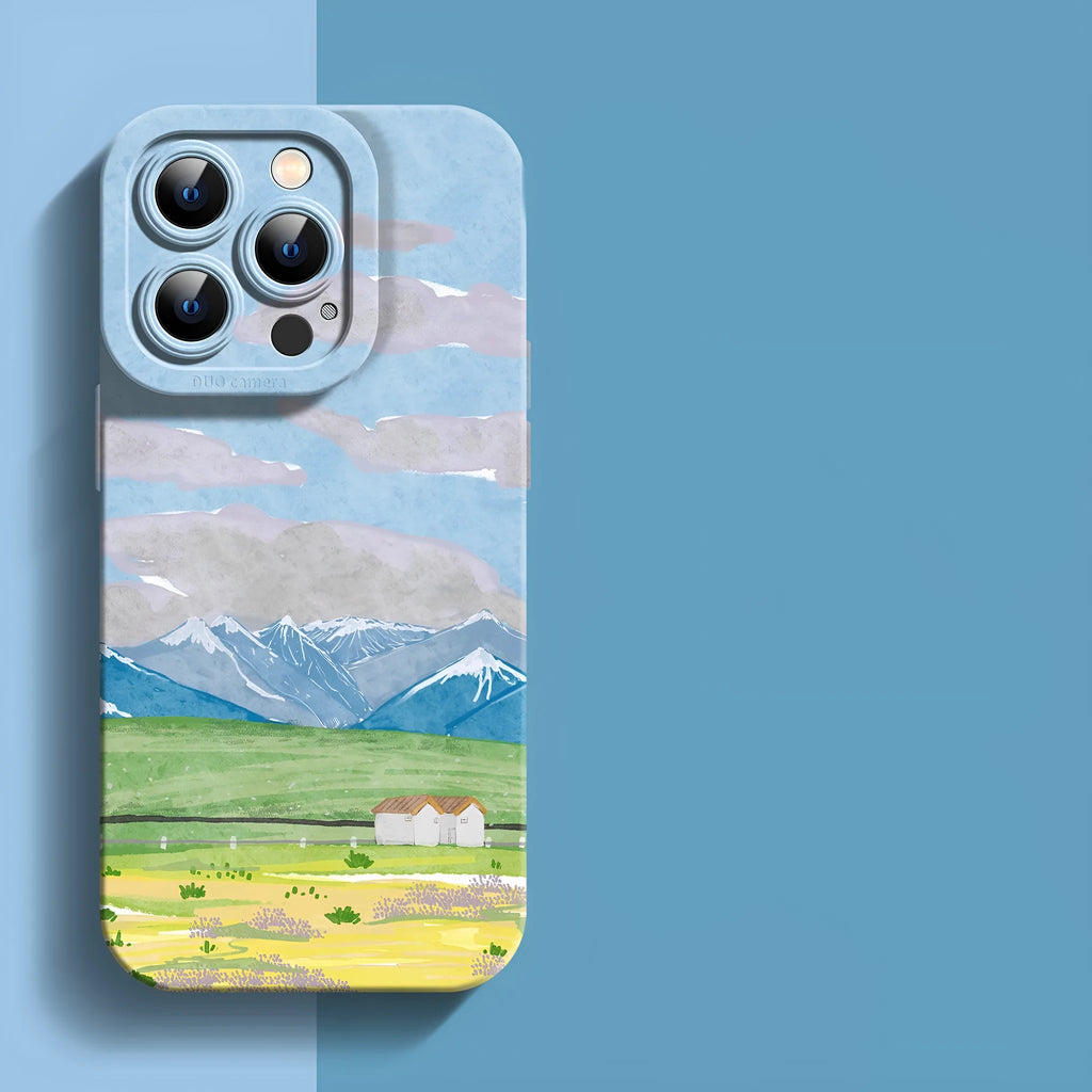 Creative silicone all-inclusive anti-drop phone case for iPhone in liquid silicone with anti-fingerprint coating