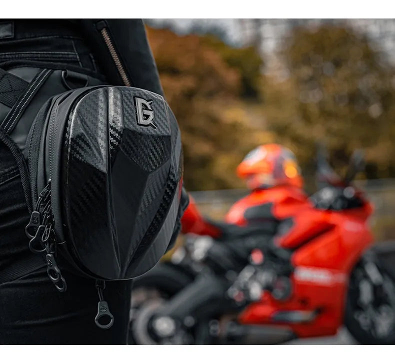 Devil Race Motorcycle Leg Bag 4L black polyester Oxford PC shell thigh pack